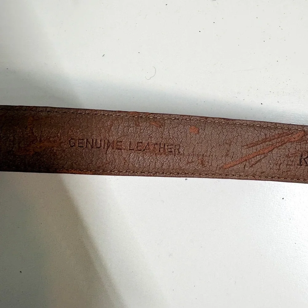 Ralph‎ Lauren Women's Brown Leather Alligator Embossed Belt in Size M